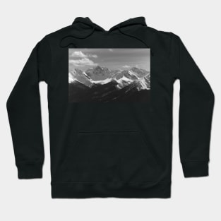 The Rocky Mountains in black and white Hoodie